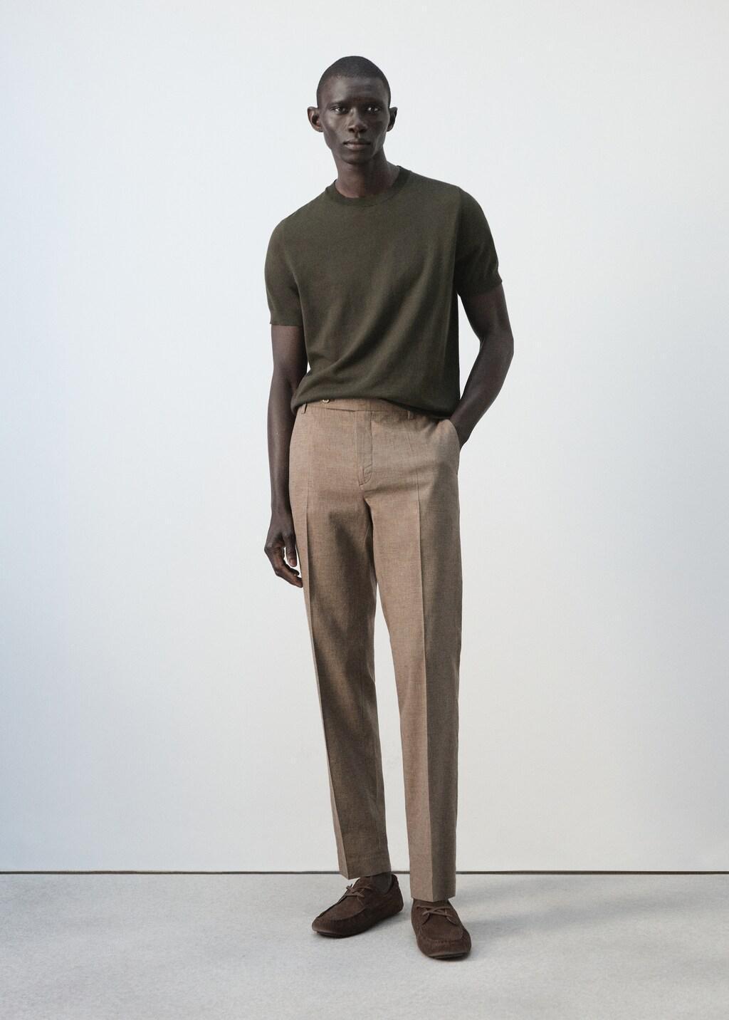 Brown Fine Jersey 100% Cotton T-Shirt, Dark Brown, large image number 0