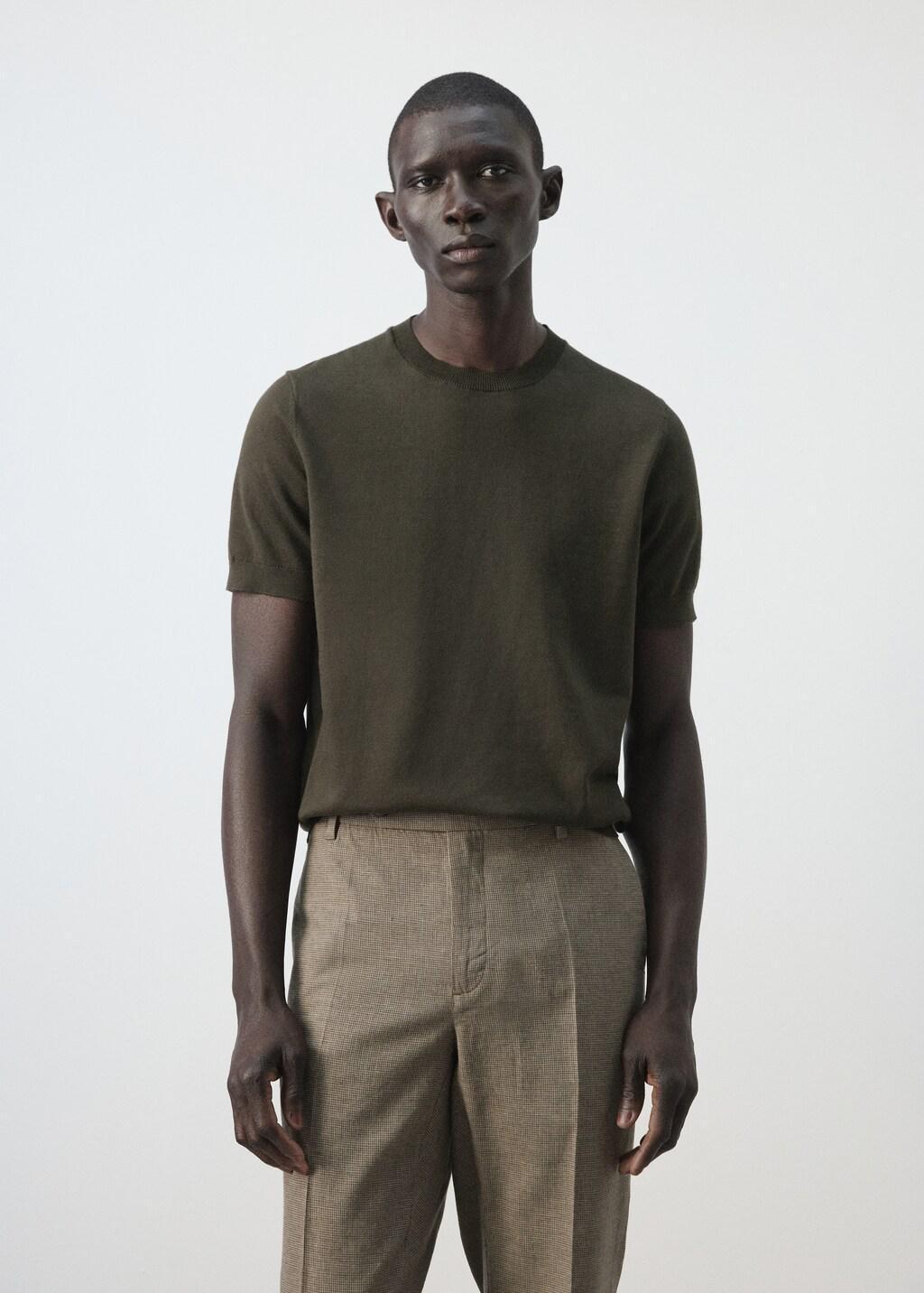 Brown Fine Jersey 100% Cotton T-Shirt, Dark Brown, large image number 3