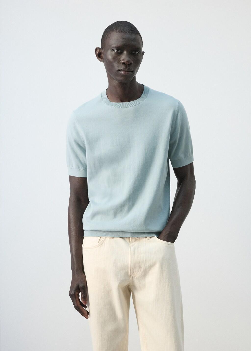 Turquoise Fine Jersey 100% Cotton T-Shirt, Turquoise - Aqua, large image number 3