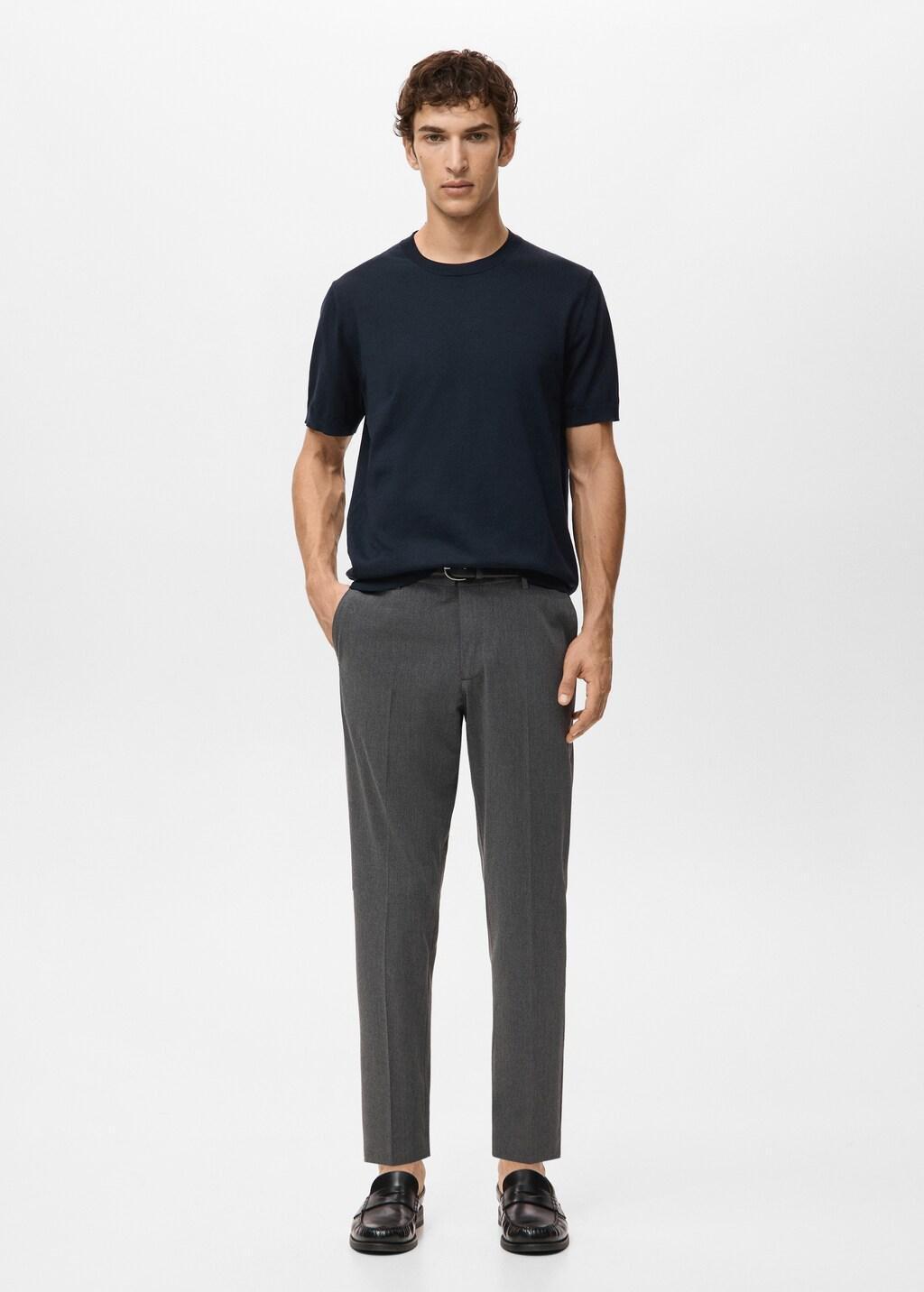 Blue Fine Jersey 100% Cotton T-Shirt, Dark Blue, medium