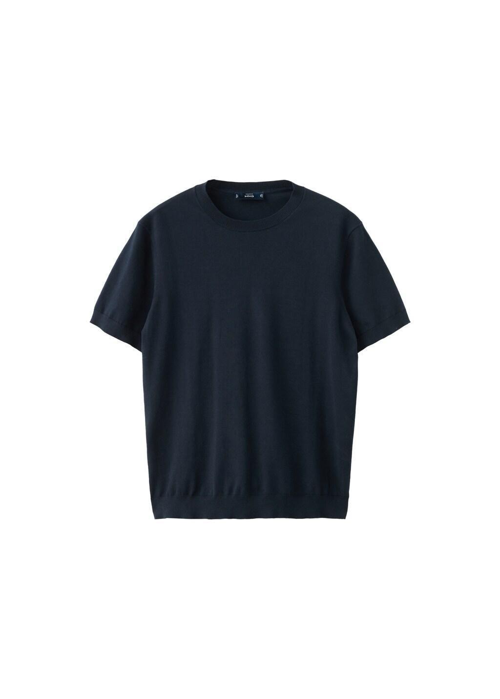 Blue Fine Jersey 100% Cotton T-Shirt, Dark Blue, large image number 6