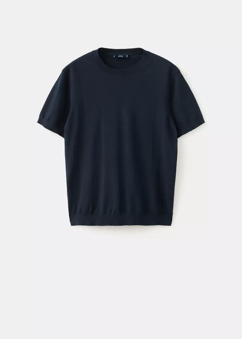 Blue Fine Jersey 100% Cotton T-Shirt, Dark Blue, large image number 7