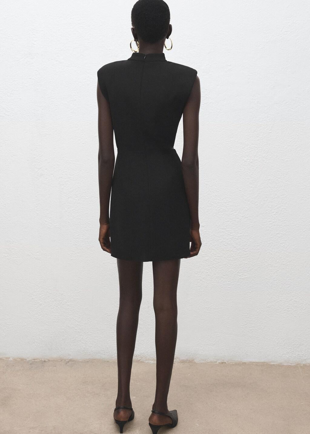 Black Dress With Metal Embellishment And Cut-Out, Black, large image number 2