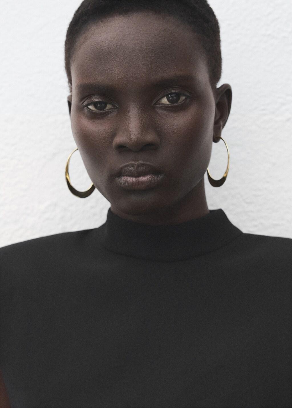 Black Dress With Metal Embellishment And Cut-Out, Black, large image number 4