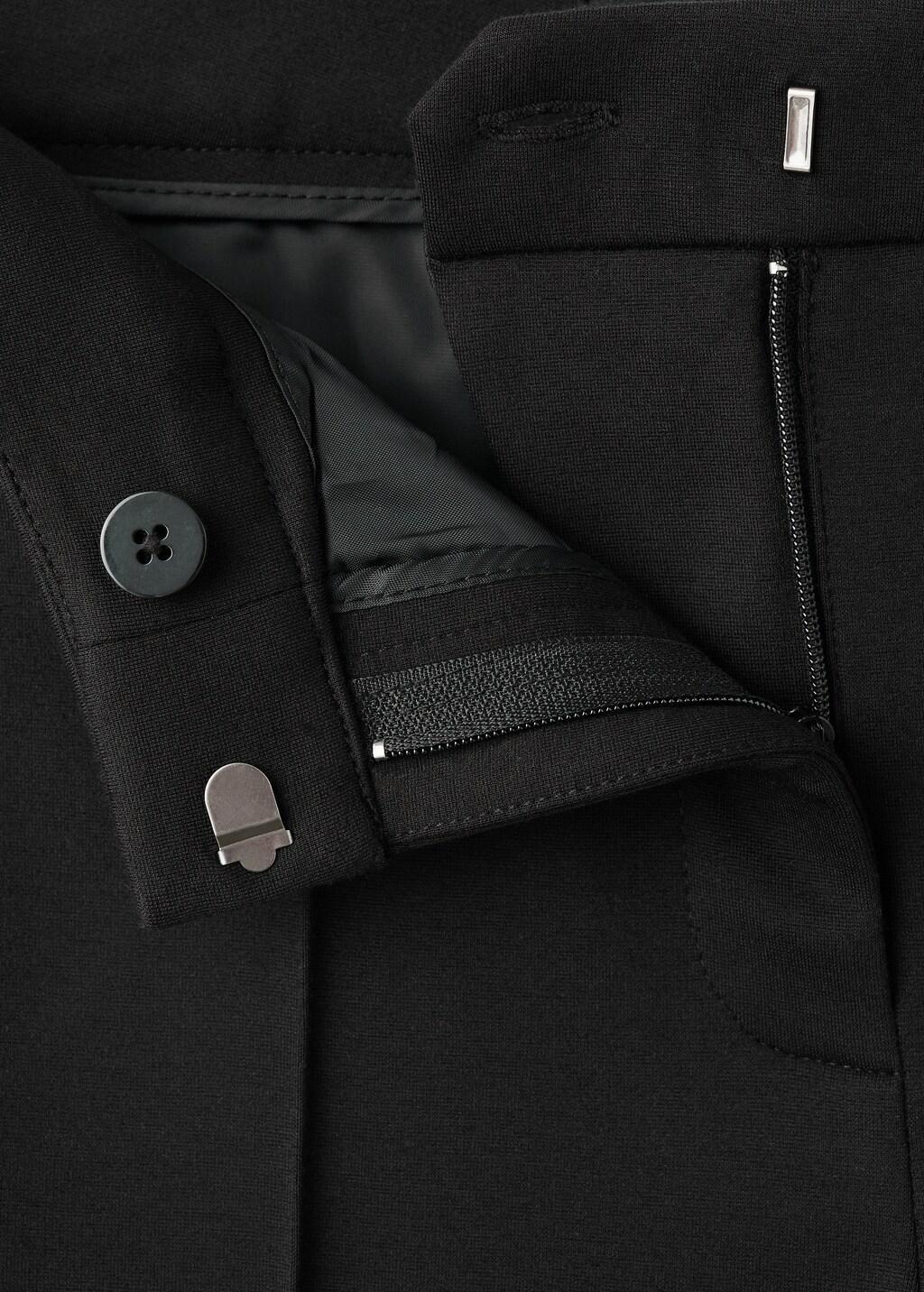 Black Straight Mid-Rise Trousers, Black, large image number 1