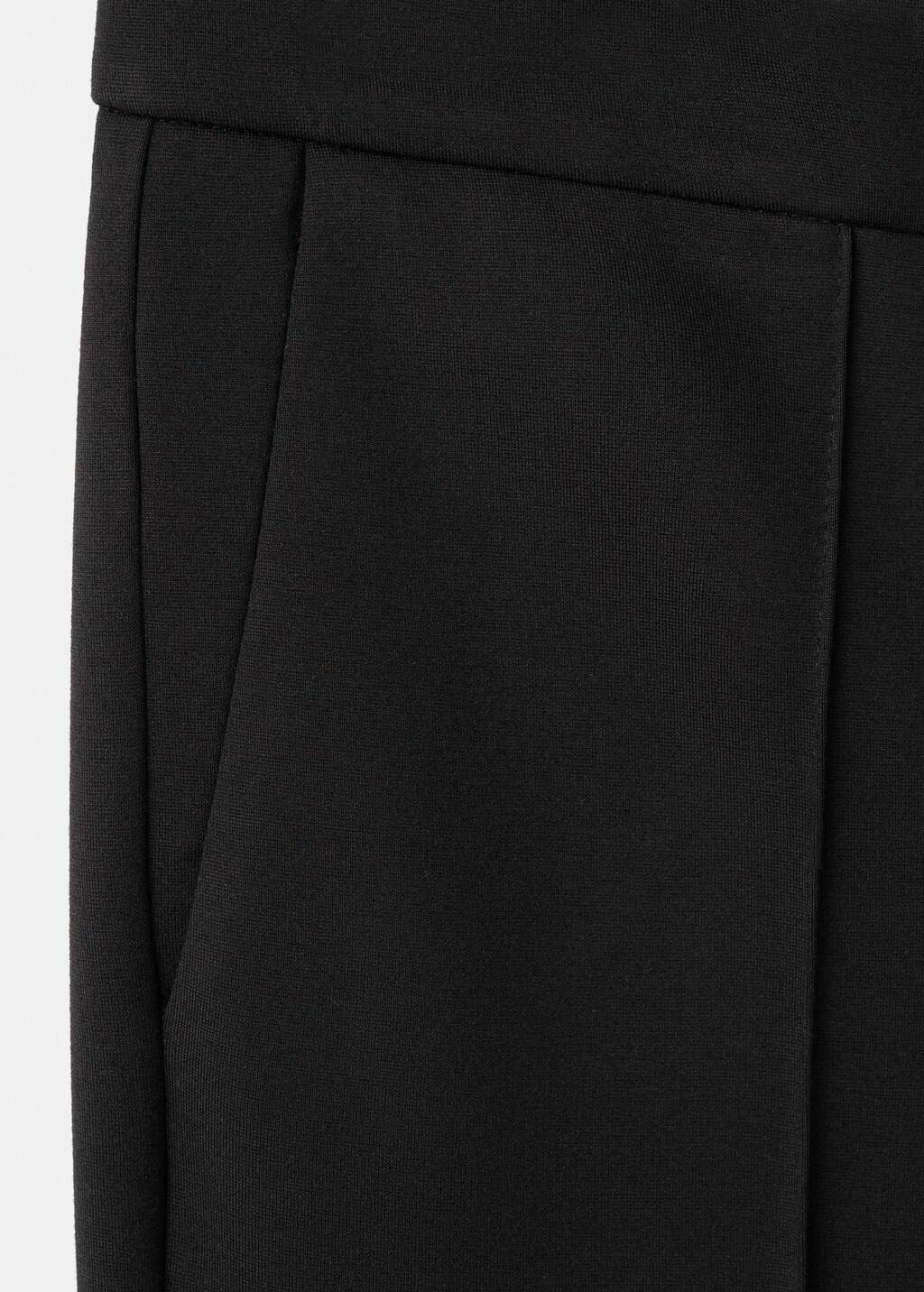Black Straight Mid-Rise Trousers, Black, large image number 5