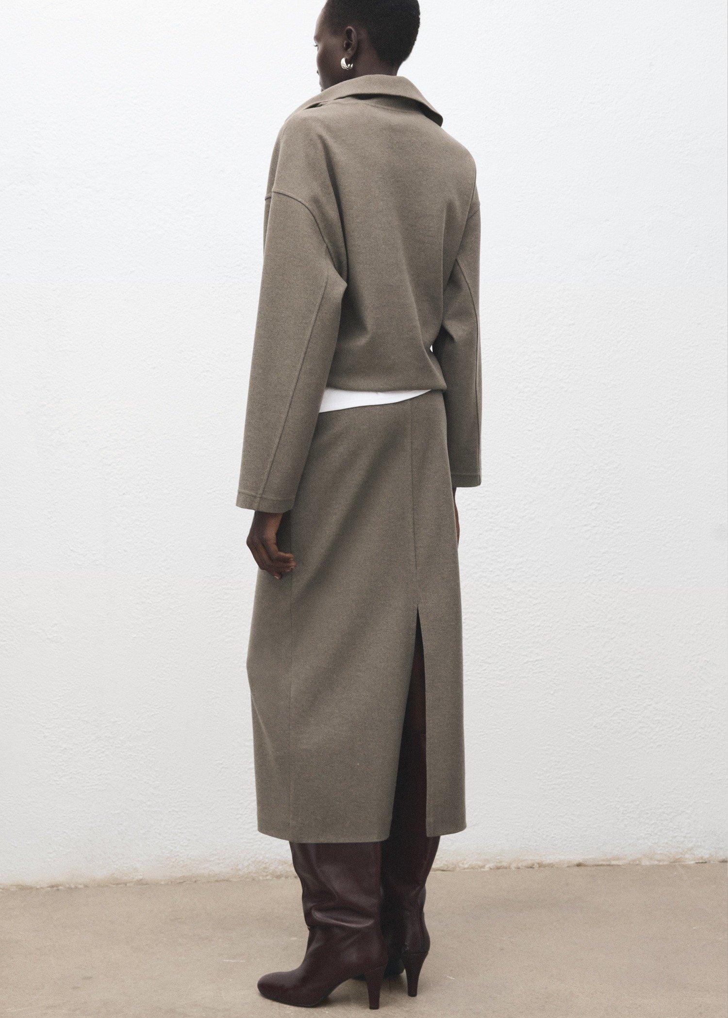 Brown Opening Pencil Skirt, Medium Brown, large image number 4