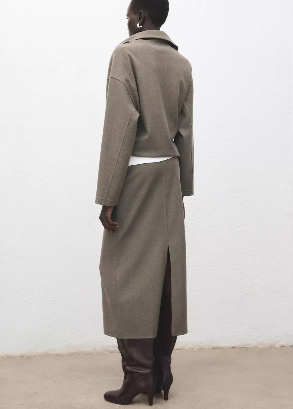 Brown Opening Pencil Skirt, Medium Brown, large image number 5