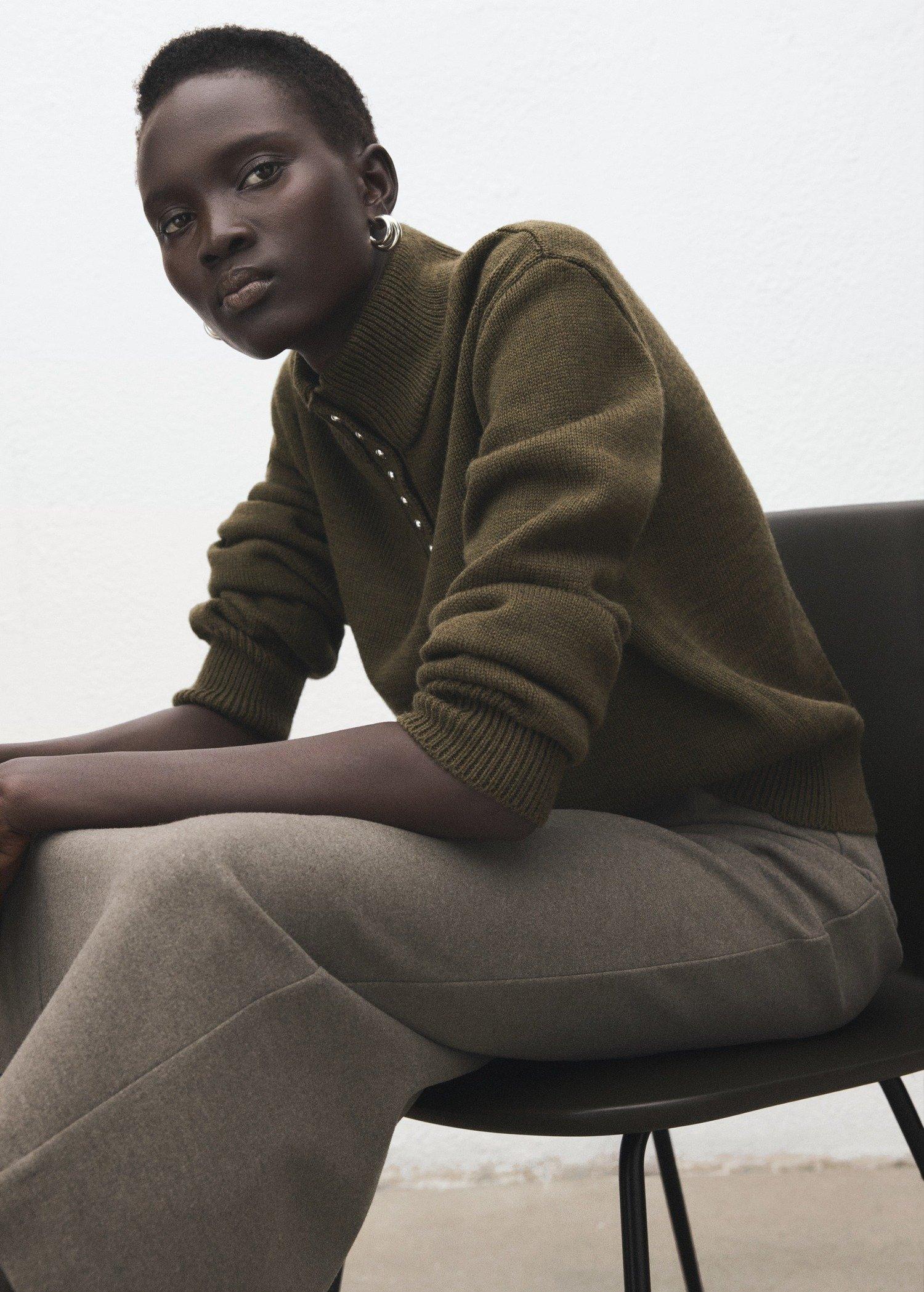 Brown Opening Pencil Skirt, Medium Brown, large image number 6