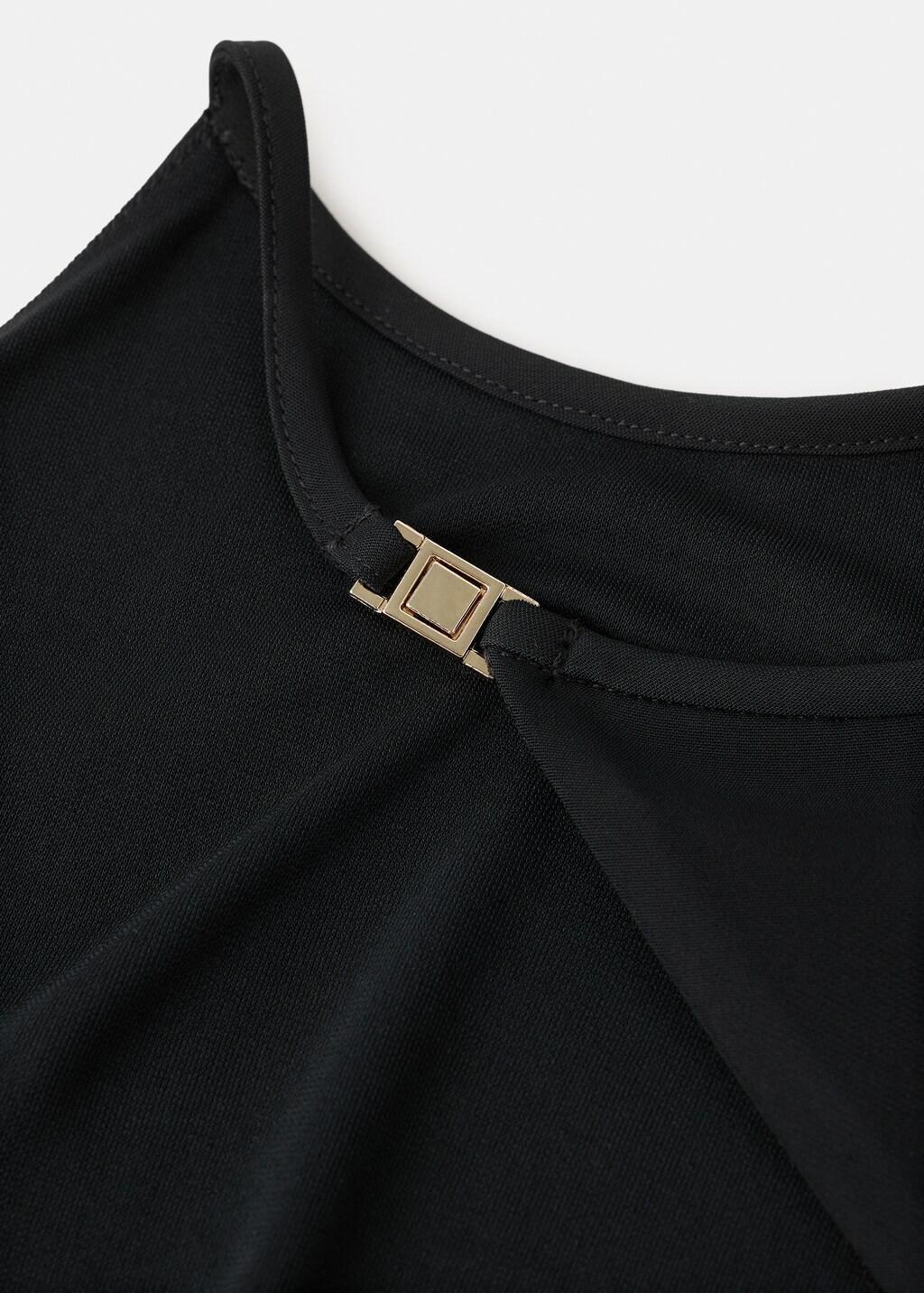 Black Asymmetrical Open-Back Dress, Black, large image number 4