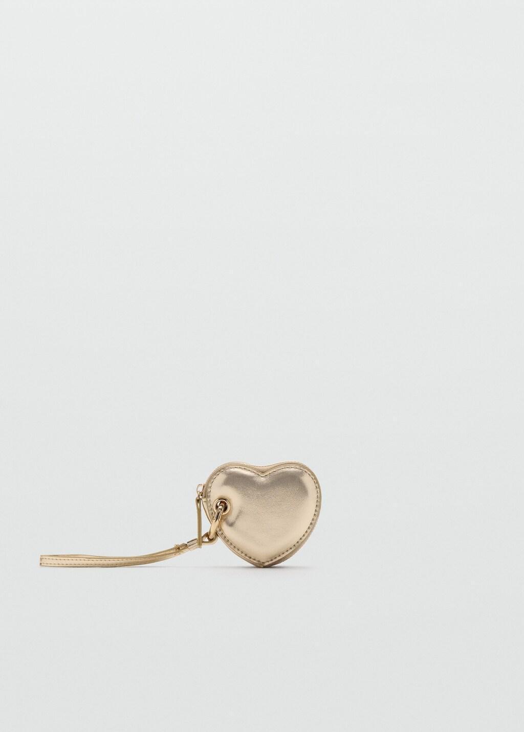 Gold Wallet With Heart Keychain, Gold, large image number 3