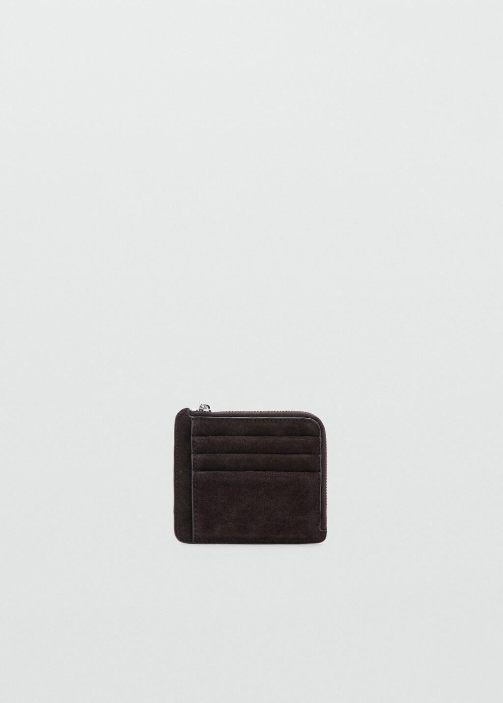 Brown Suede Studded Purse, Dark Brown, large image number 3