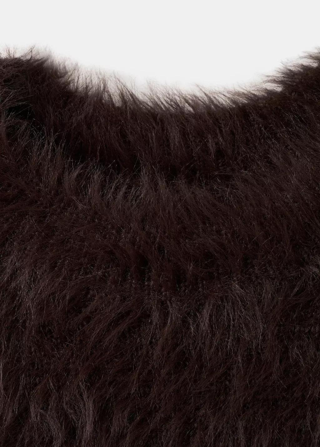 Brown Faux-Fur Sweater, Brown, medium