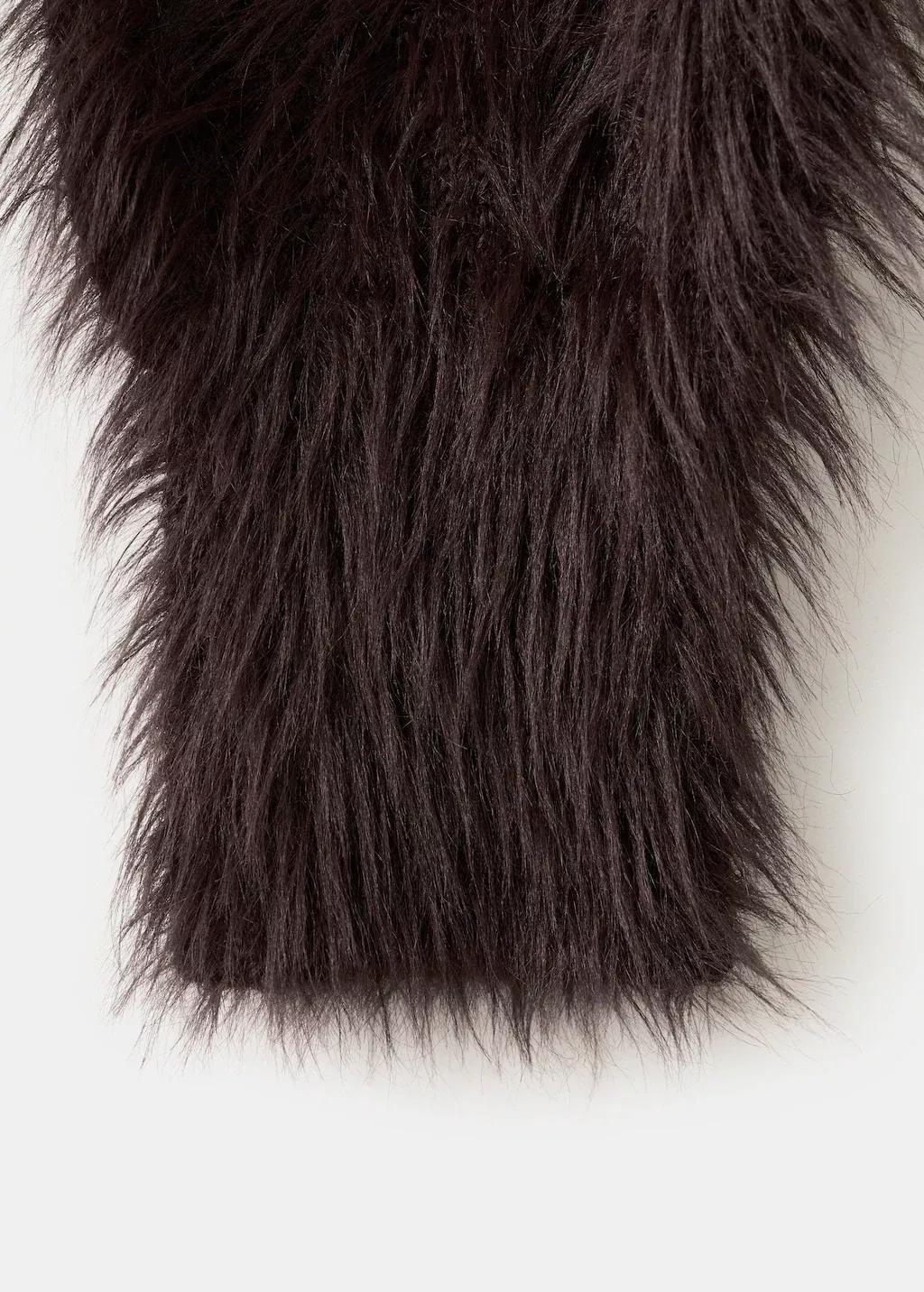 Brown Faux-Fur Sweater, Brown, large image number 5