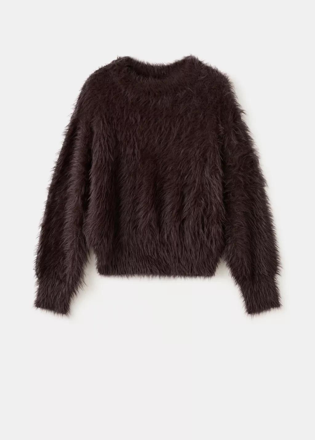 Brown Faux-Fur Sweater, 0201_30, large image number 7