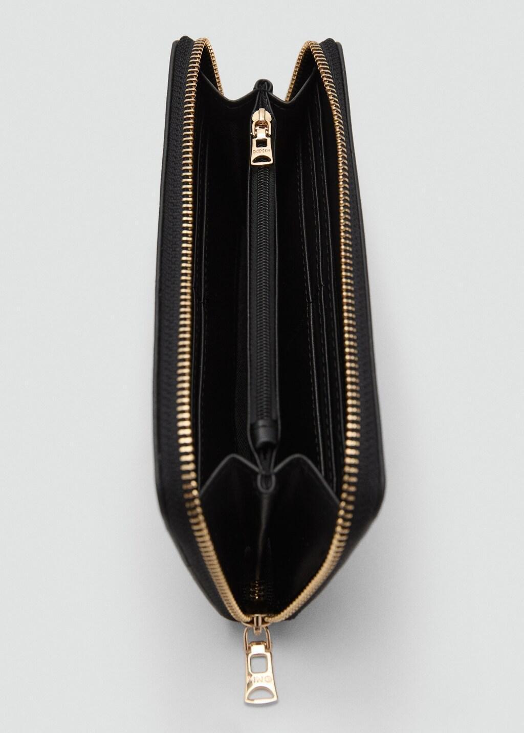 Black Saffiano Effect Wallet, Black, large image number 4