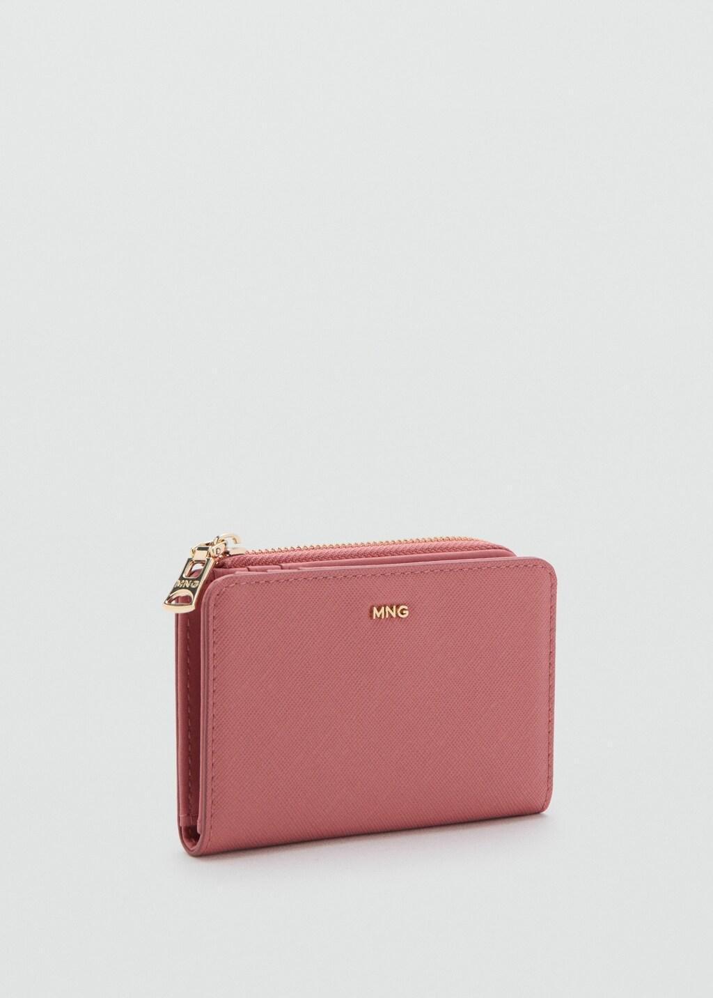 Pink Safiano-Effect Wallet With Flap, Pink, large image number 0