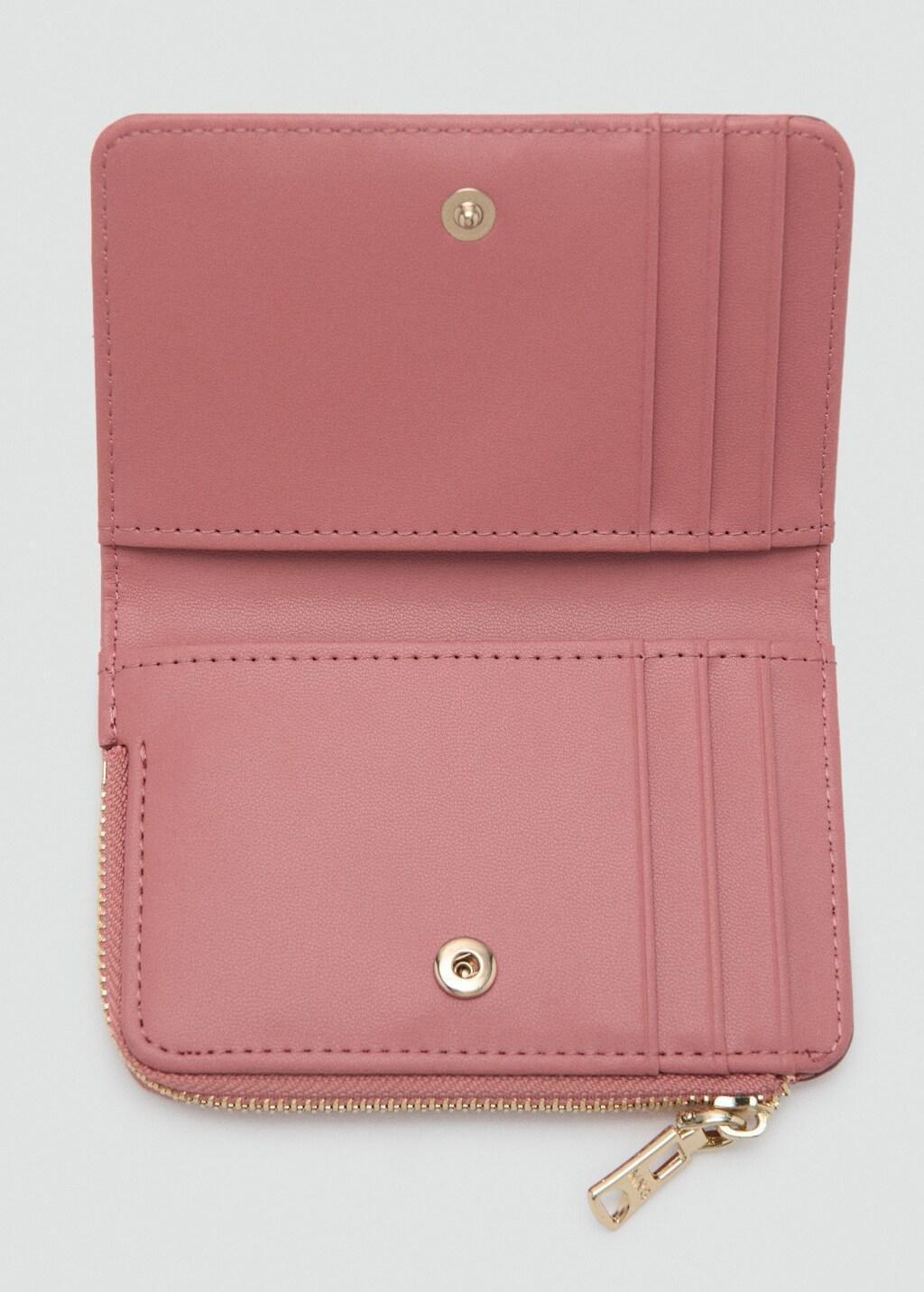 Pink Safiano-Effect Wallet With Flap, Pink, large image number 1