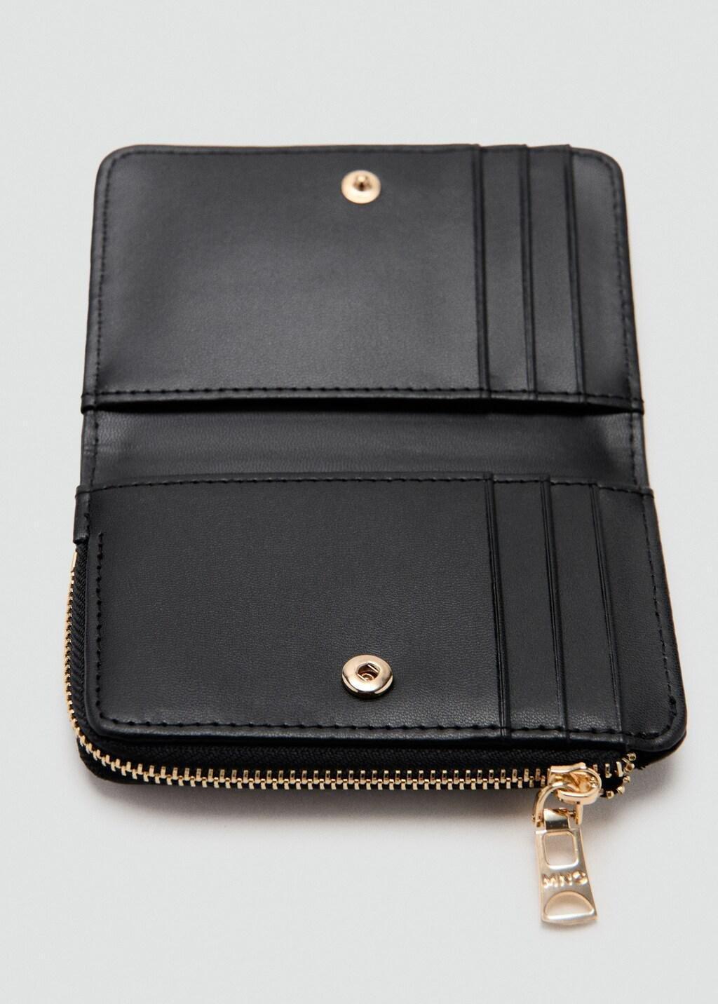 Black Saffiano Effect Flap Wallet, 0201_99, large image number 1