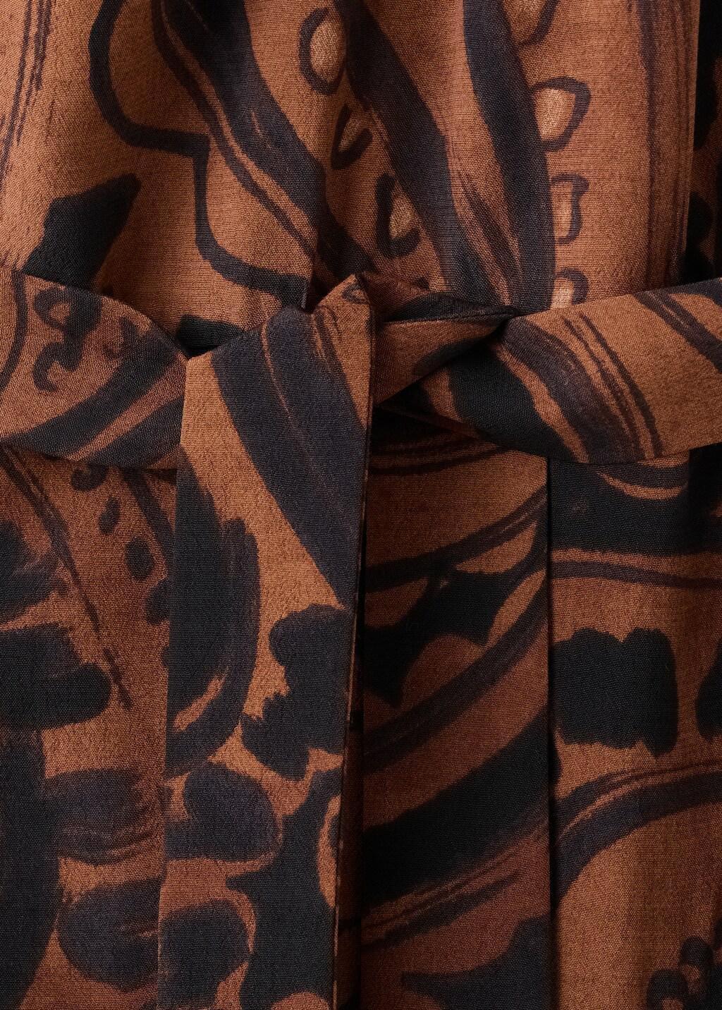 Orange Paisley-Print Jumpsuit With Belt, Medium Orange, large image number 1