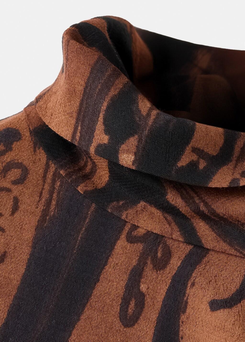 Orange Paisley-Print Jumpsuit With Belt, Medium Orange, large image number 5