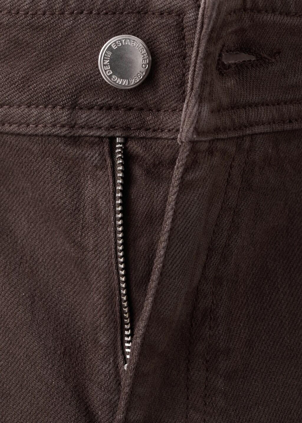 Brown Wide Leg Jeans With Pockets, Dark Brown, large image number 4