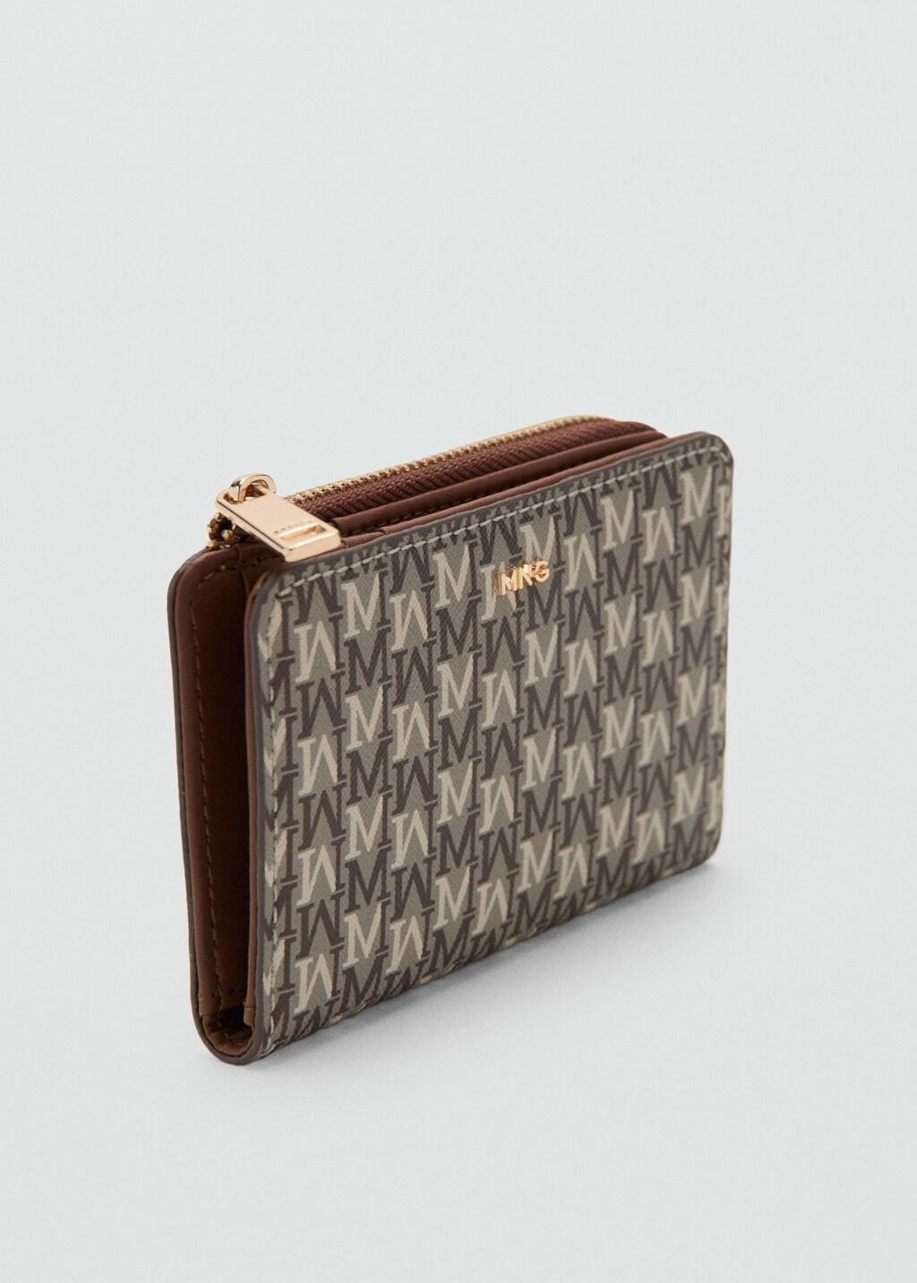 Brown Small Wallet With Logo Print, 0201_CU, large image number 0