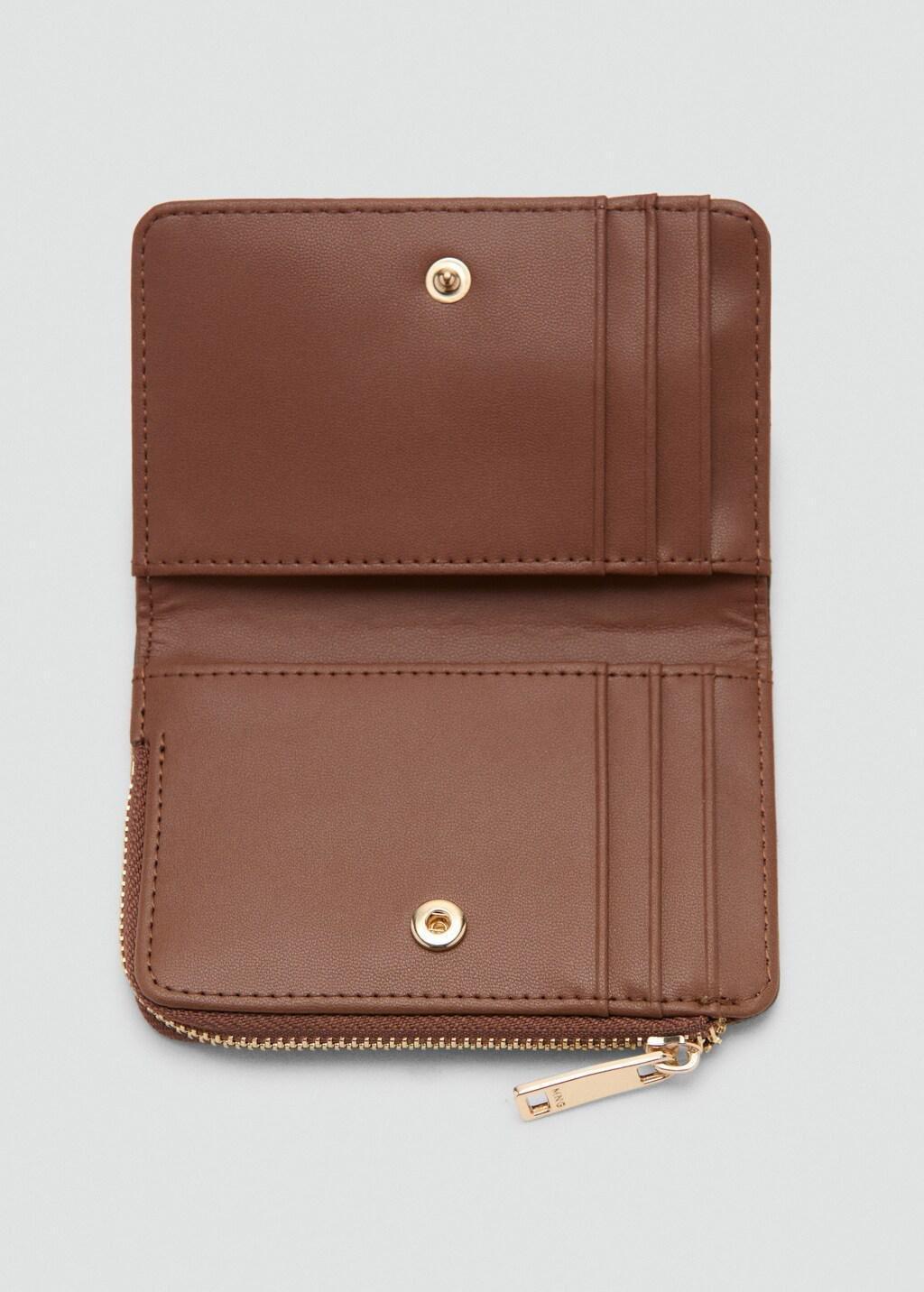 Brown Small Wallet With Logo Print, 0201_CU, large image number 1
