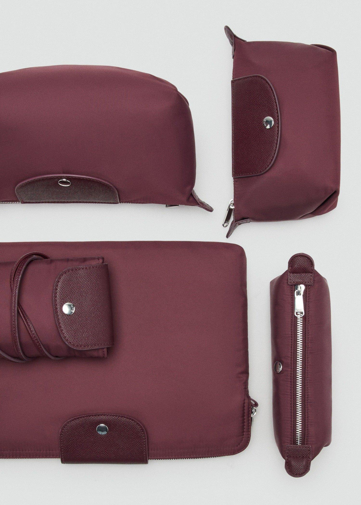 Burgundy Nylon Case With Zip, Dark Red, large image number 3