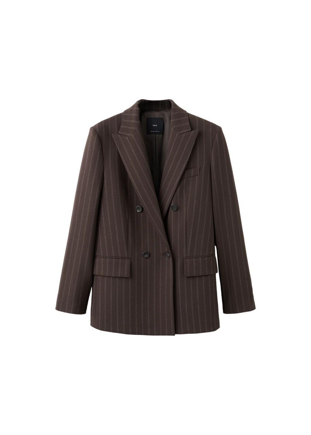 BROWN Double-breasted pinstripe suit jacket, 0201_30, large image number 11