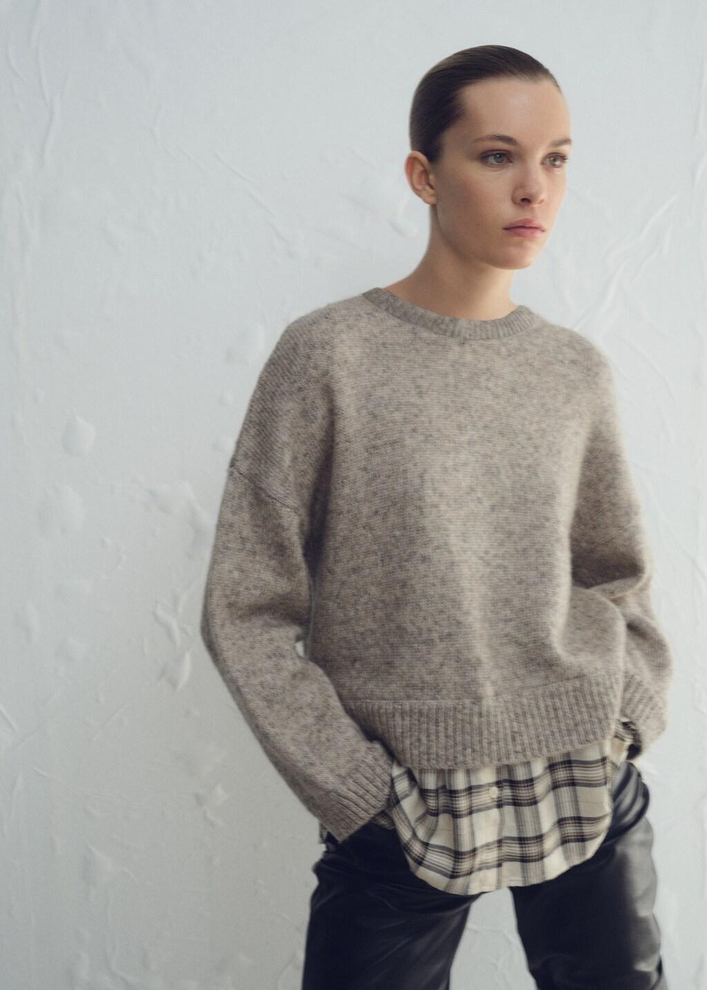 Brown Combined Hooded Sweater, Medium Brown, large image number 3