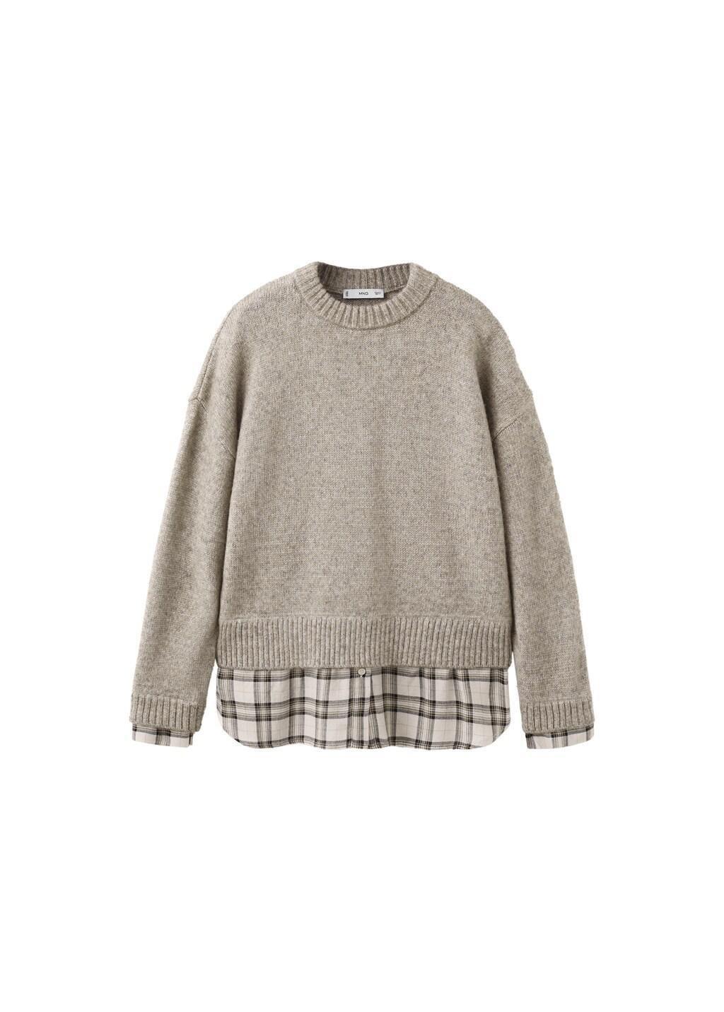 Brown Combined Hooded Sweater, Medium Brown, large image number 6