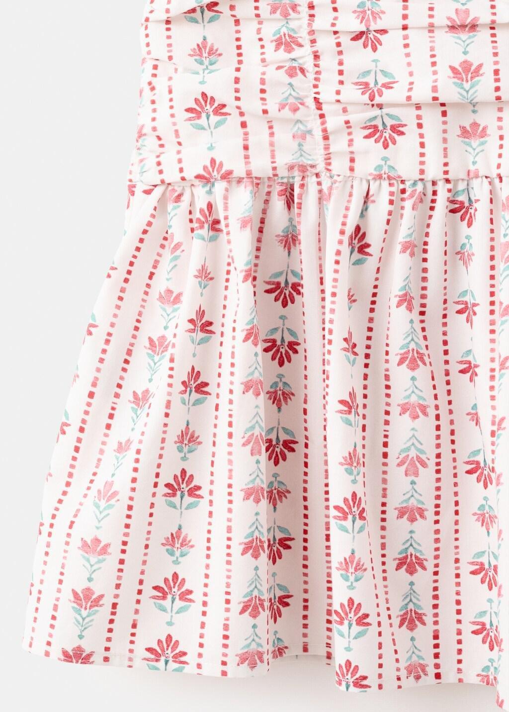 Red Ruched Floral Skirt, Kids Girls, Red, large image number 0