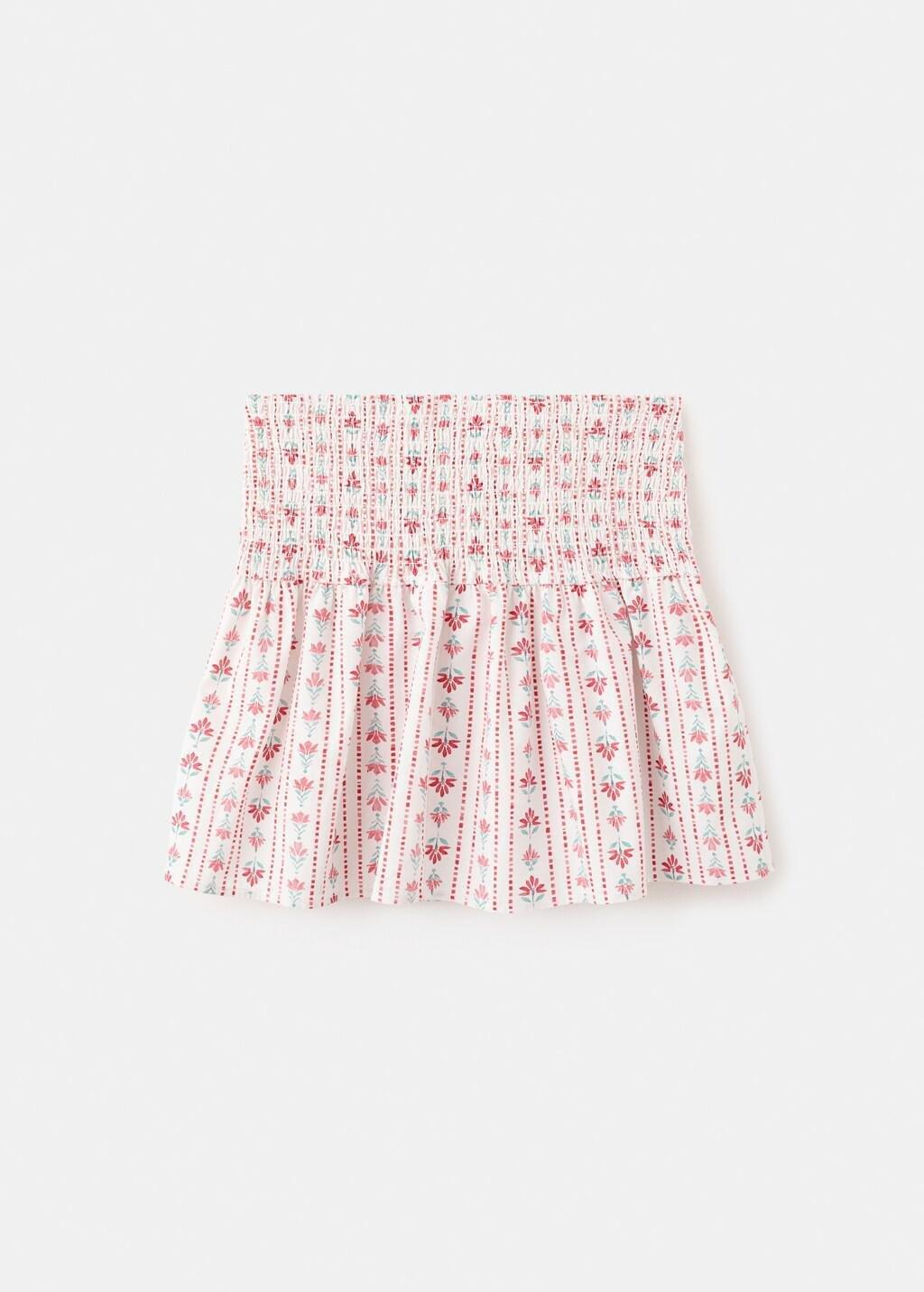 Red Ruched Floral Skirt, Kids Girls, Red, large image number 1