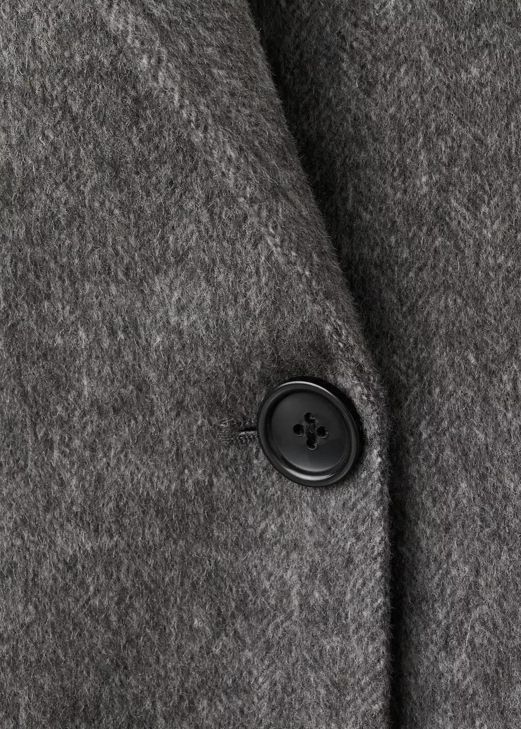 Grey Double-Breasted Wool Coat, Grey, large image number 1