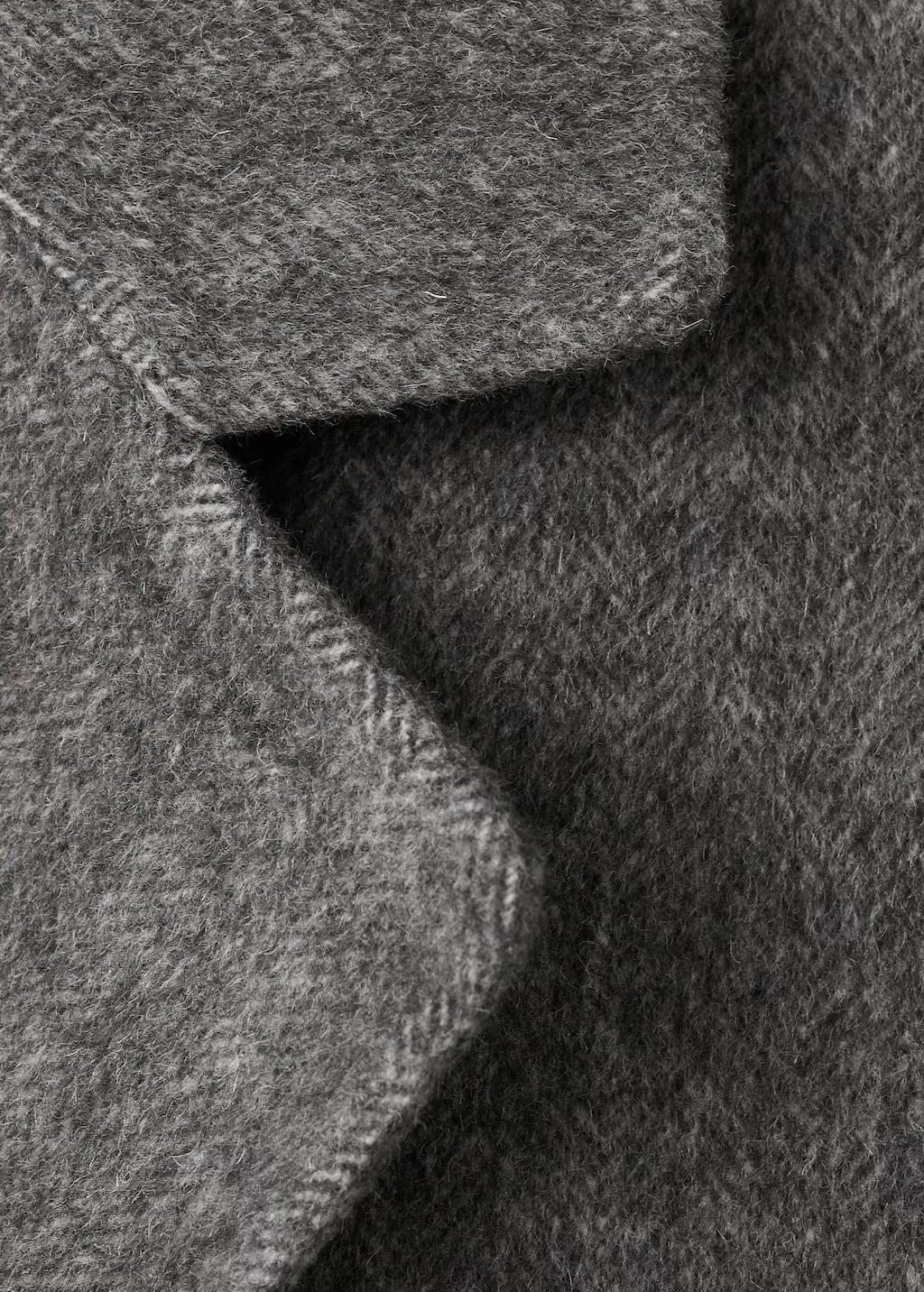 Grey Double-Breasted Wool Coat, Grey, large image number 5