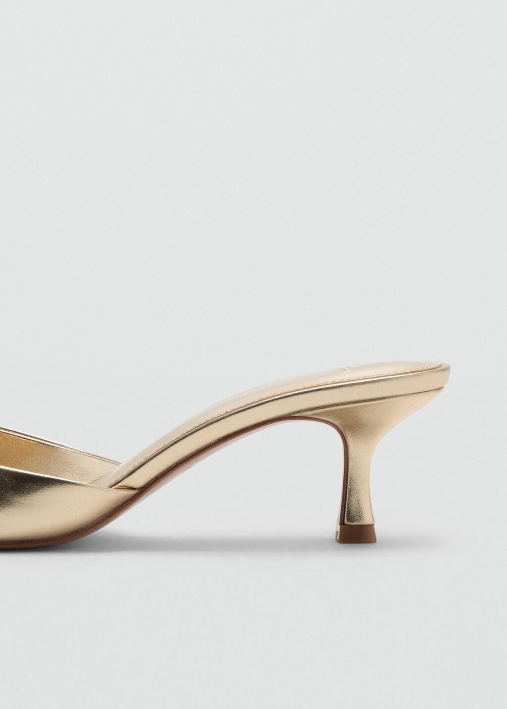 Gold Kitten Heel Sandals, Gold, medium