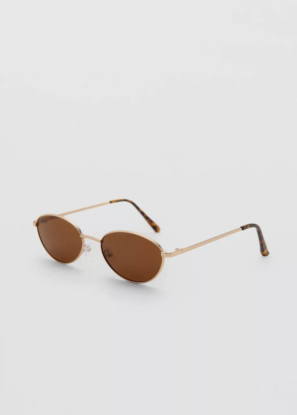 Gold Metallic Frame Sunglasses, Gold, large image number 0