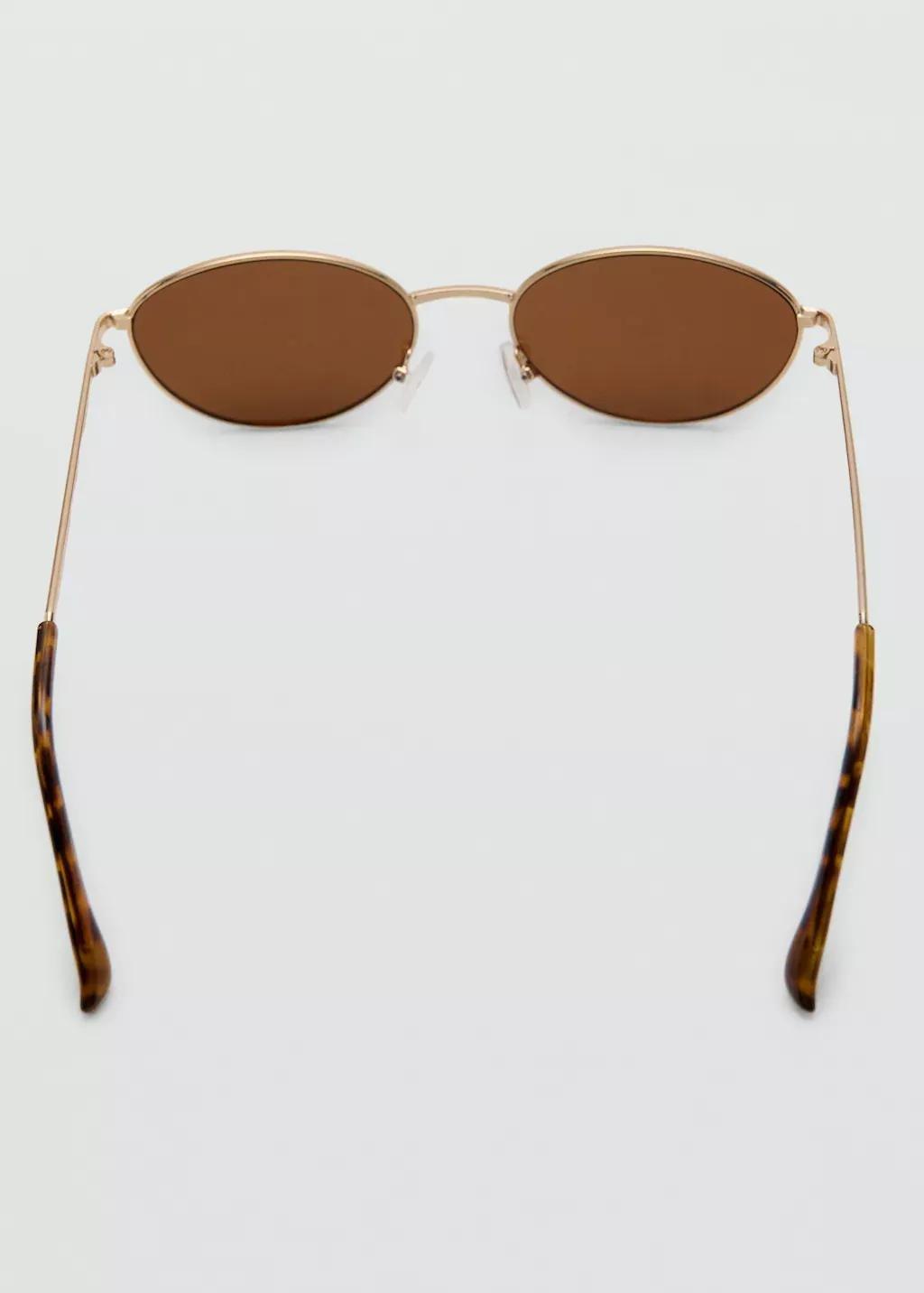 Gold Metallic Frame Sunglasses, Gold, large image number 1