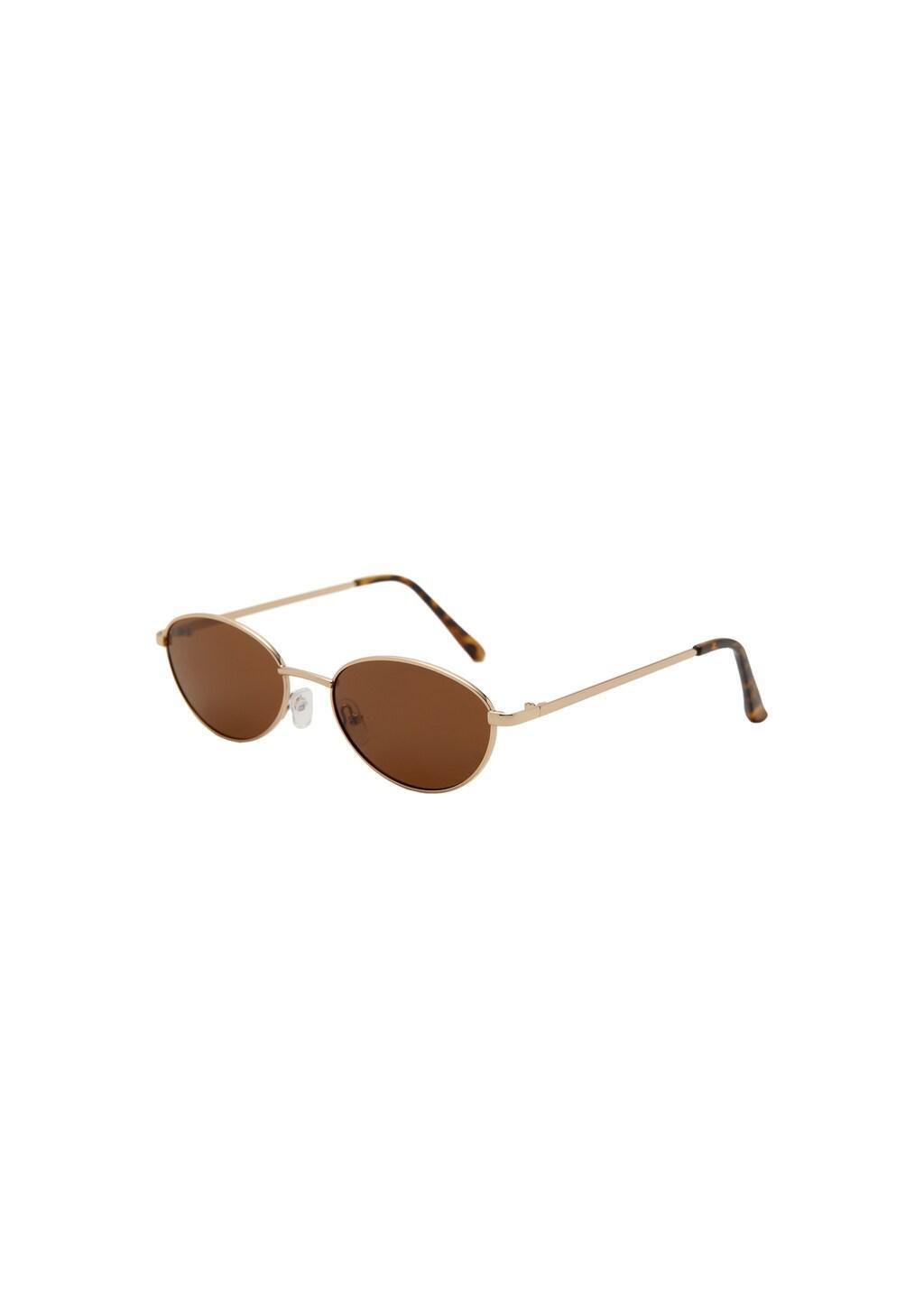 Gold Metallic Frame Sunglasses, Gold, large image number 3