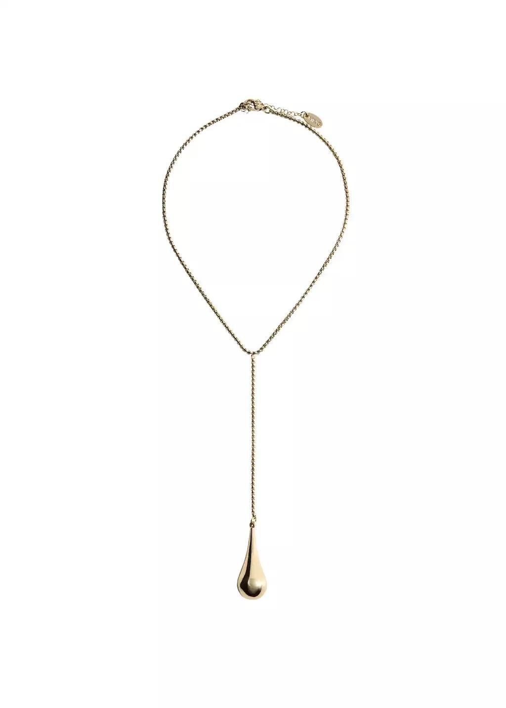 Gold Metal Pendant Necklace, Gold, large image number 2