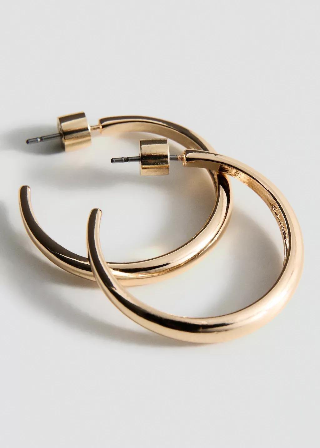 Gold Hoop Earrings, Gold, large image number 0
