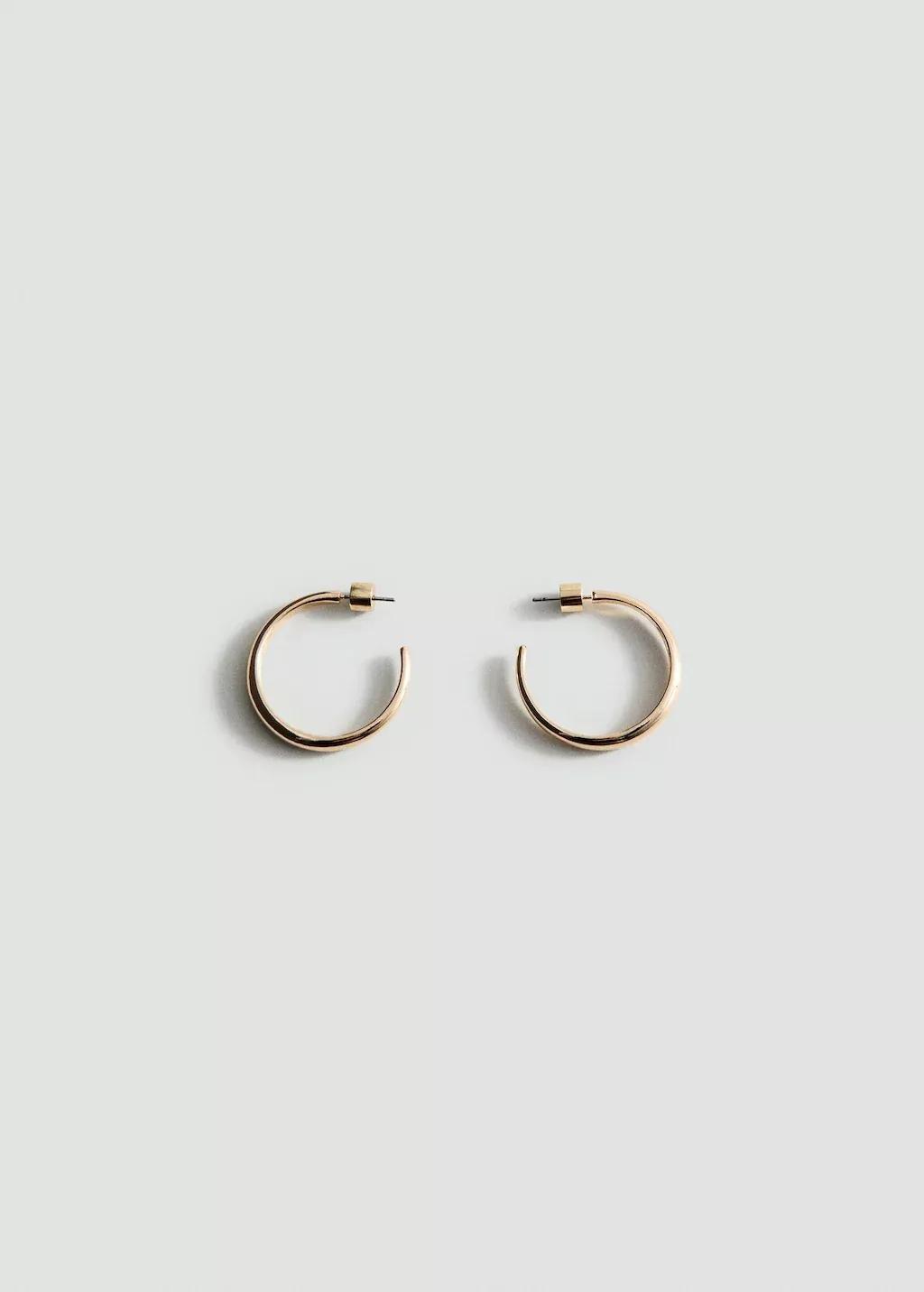 Gold Hoop Earrings, Gold, large image number 2