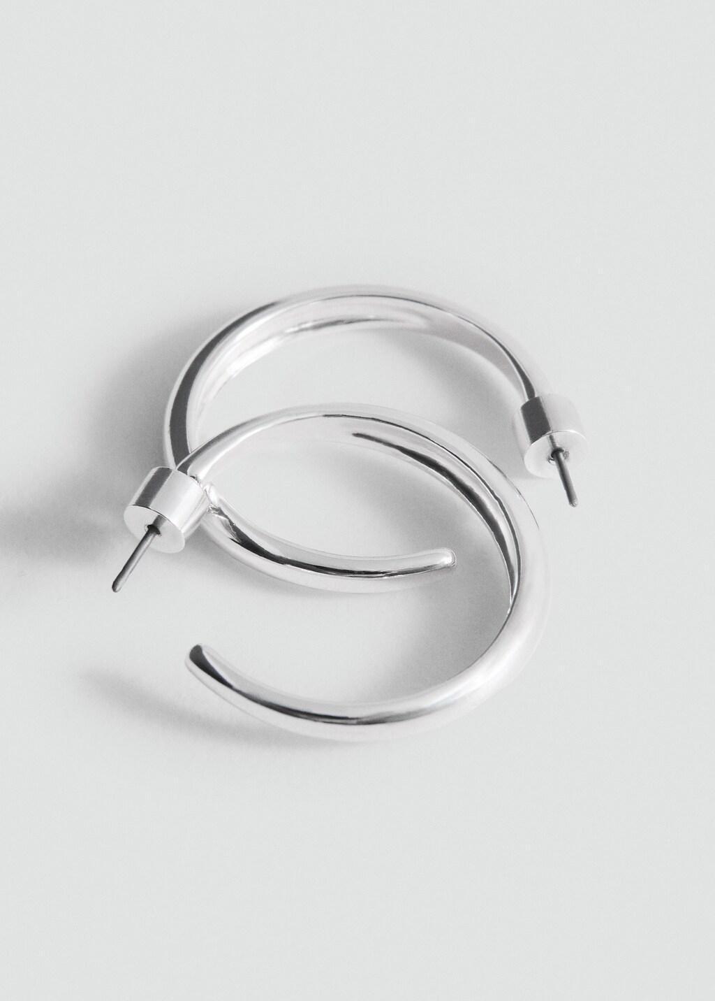 Silver Hoop Earrings, Silver, large image number 0