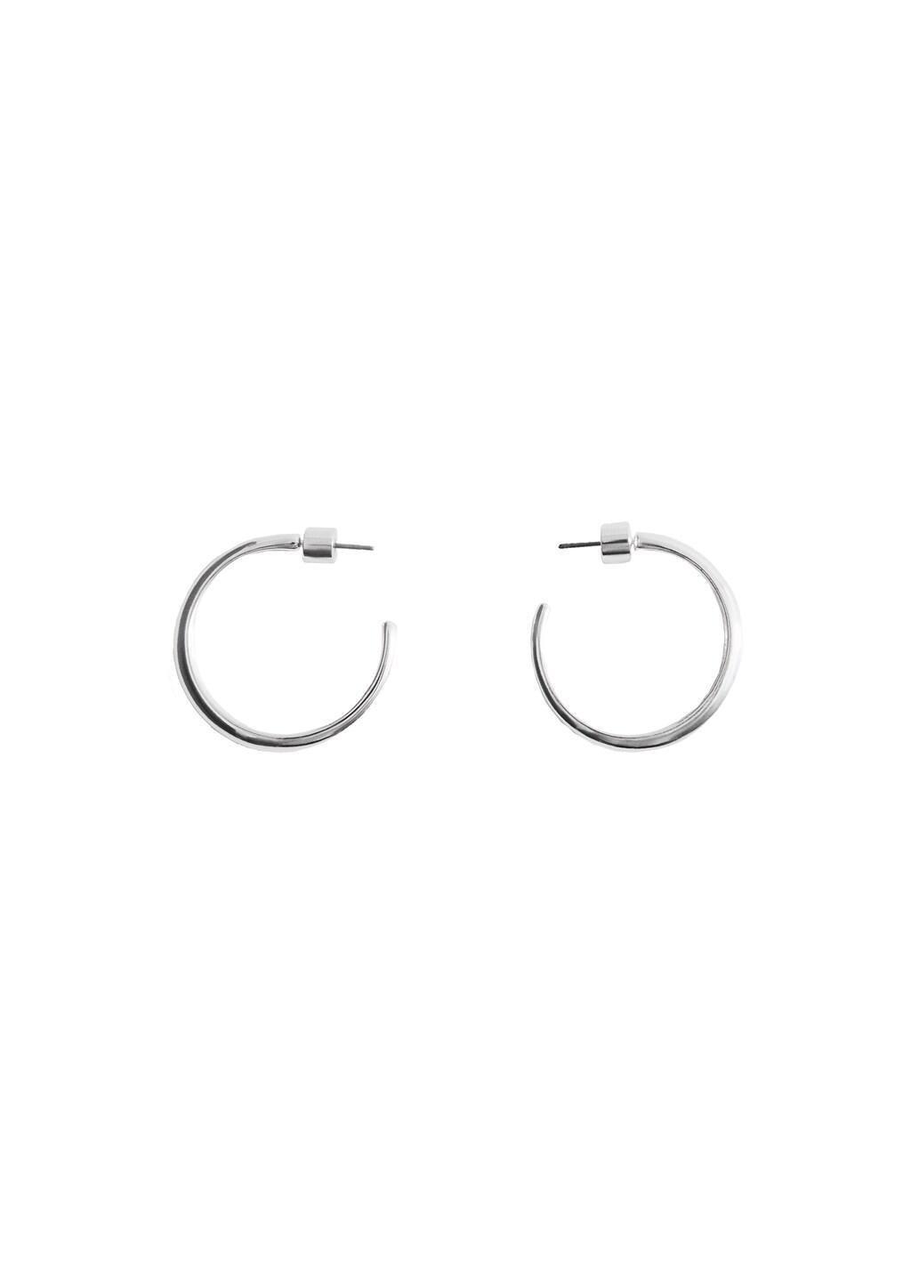 Silver Hoop Earrings, Silver, large image number 1