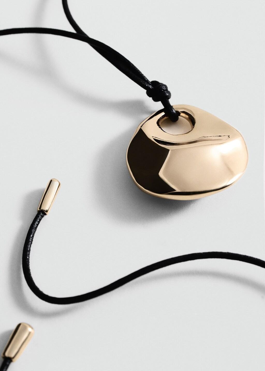 Gold Metal Pendant Necklace, Gold, medium