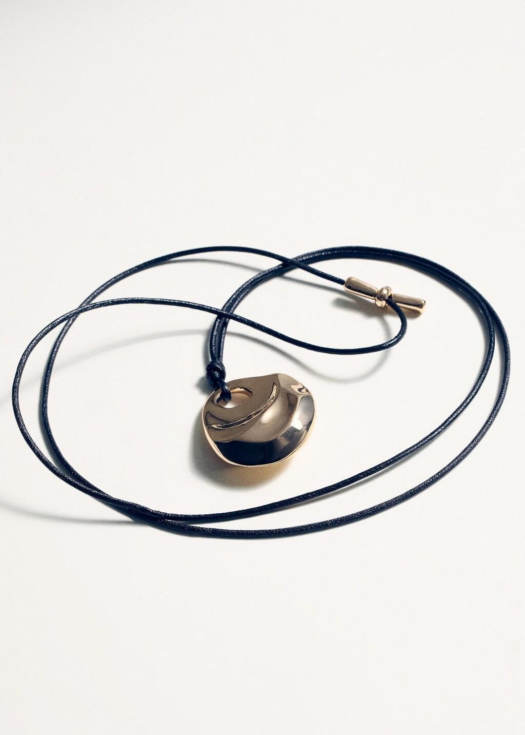 Gold Metal Pendant Necklace, Gold, medium