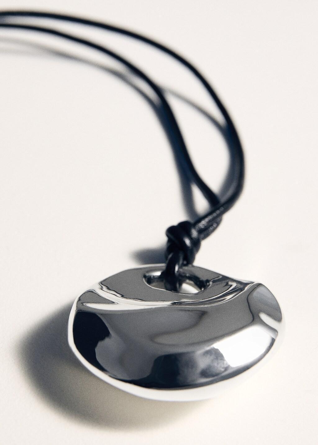 Silver Metal Pendant Necklace, Silver, medium