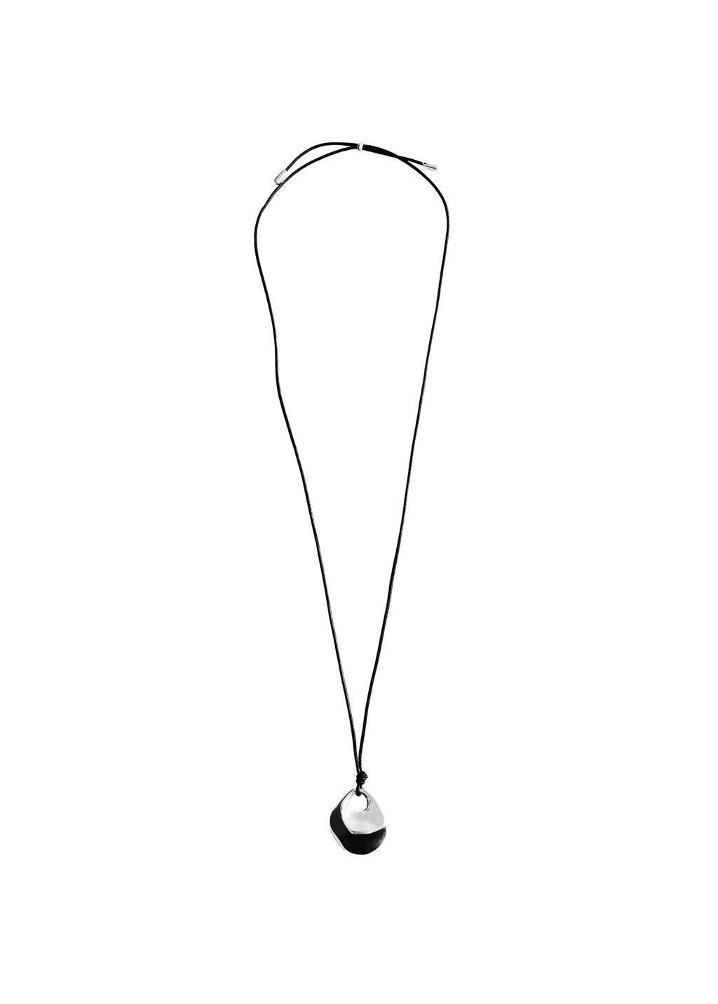 Silver Metal Pendant Necklace, Silver, medium