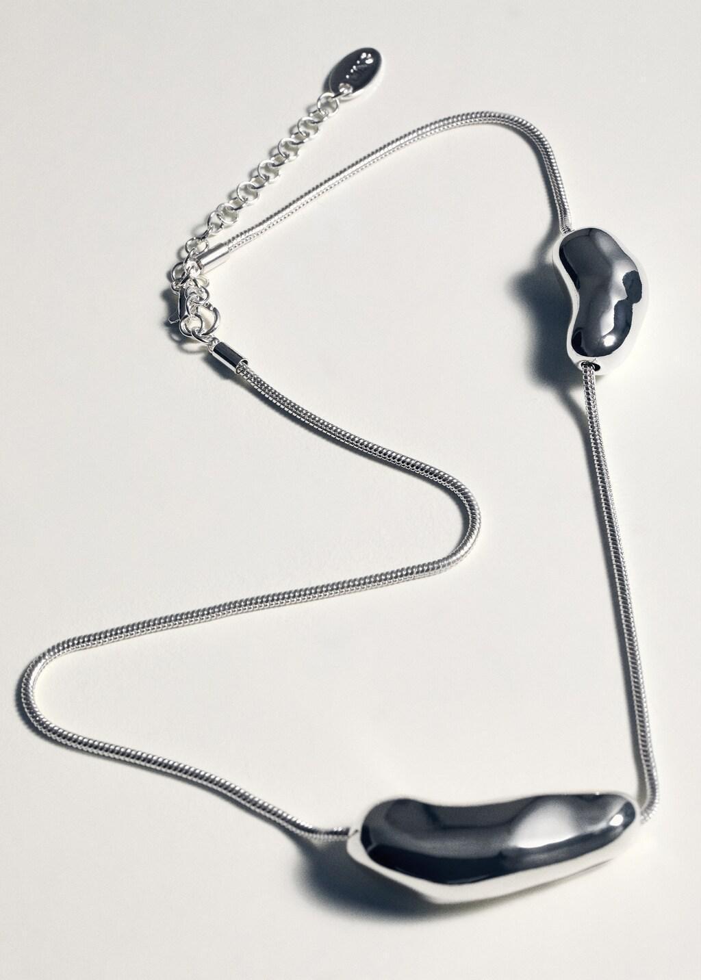 Silver Necklace With Irregular Metal Pieces, 0201_PL, large image number 1